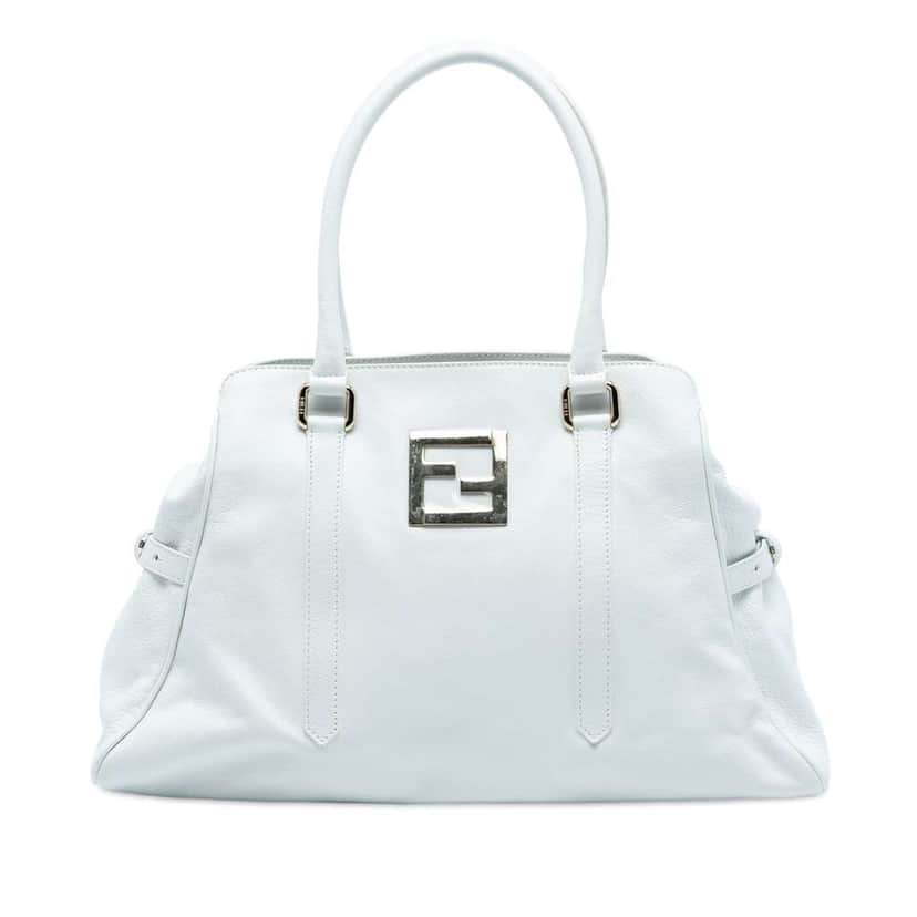 Fendi Leather FF Tote White Leather Very good condition - Front View