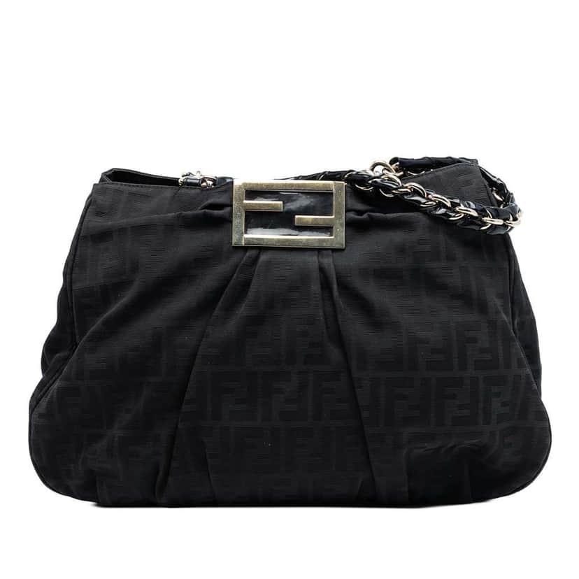 Fendi Large Zucca Canvas Mia Tote Black Canvas Very good condition - Front View