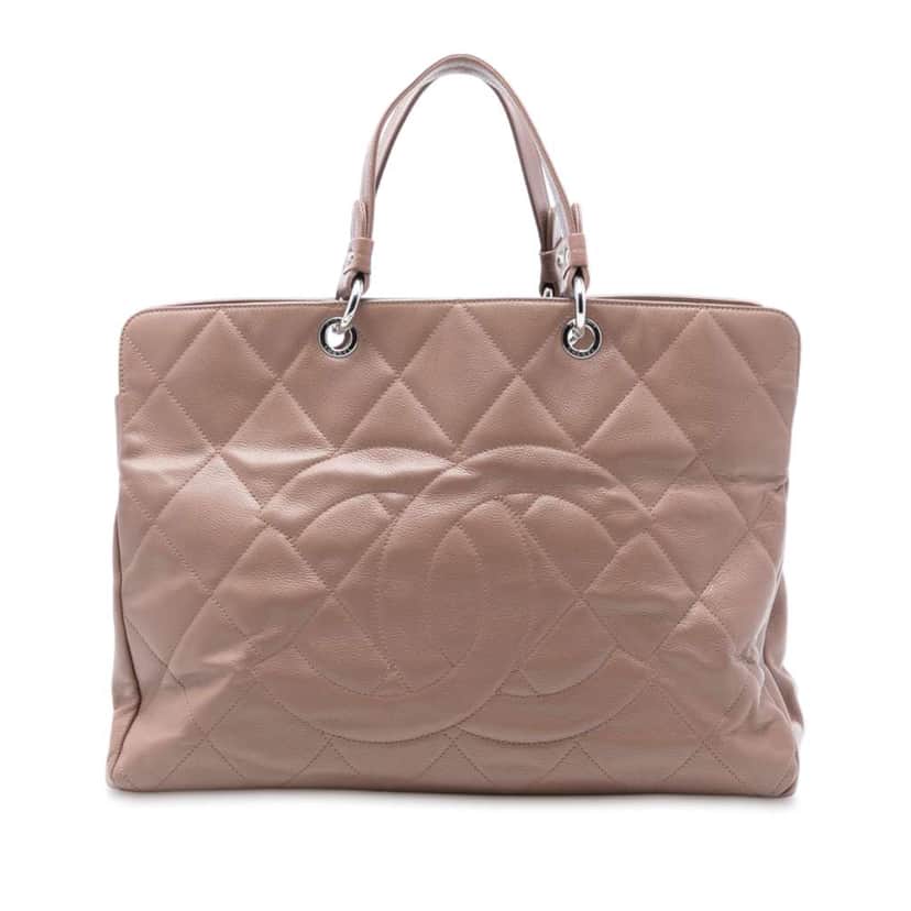 Chanel CC Quilted Caviar Timeless Tote Brown Leather Very good condition - Front View