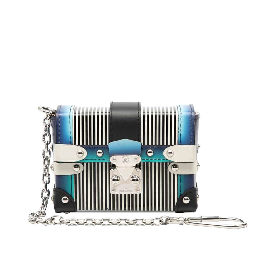 Louis Vuitton Leather Petite Malle Bag Charm Black Leather Good condition - Front View