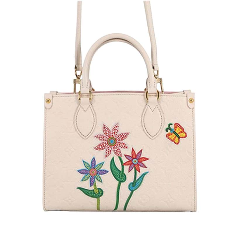 Louis Vuitton Yayoi Kusama Monogram Giant Empreinte Flower OnTheGo PM White Leather Very good condition - Front View