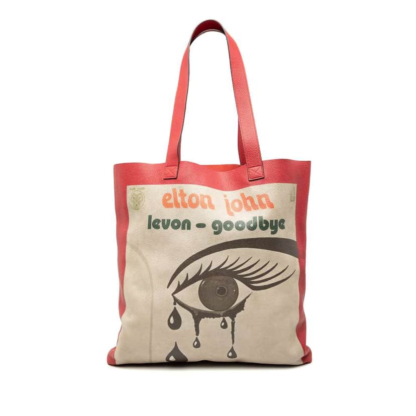 Gucci Elton John Large Calfskin Levon Goodbye Tote Red Leather Good condition - Front View