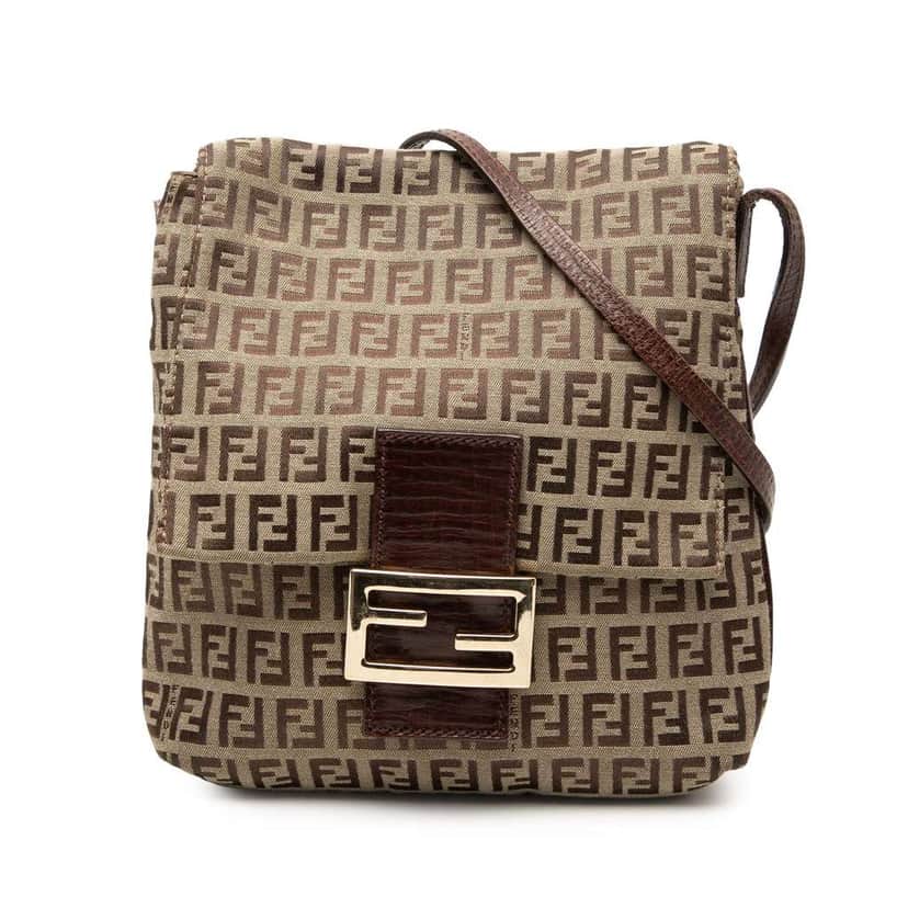 Fendi Zucchino Canvas Crossbody Brown Canvas Very good condition - Front View