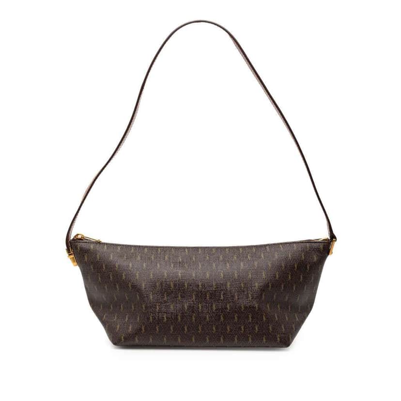 Saint Laurent Coated Canvas Le Monogramme Shoulder Bag Brown Canvas Very good condition - Front View