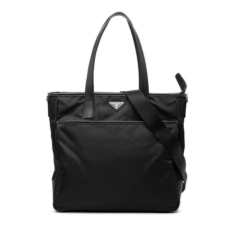 Prada Tessuto Convertible Tote Black Good condition - Front View