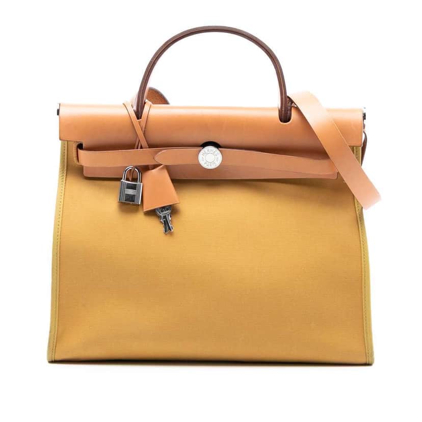 Hermès Toile Herbag Zip 31 Yellow Canvas Good condition - Front View