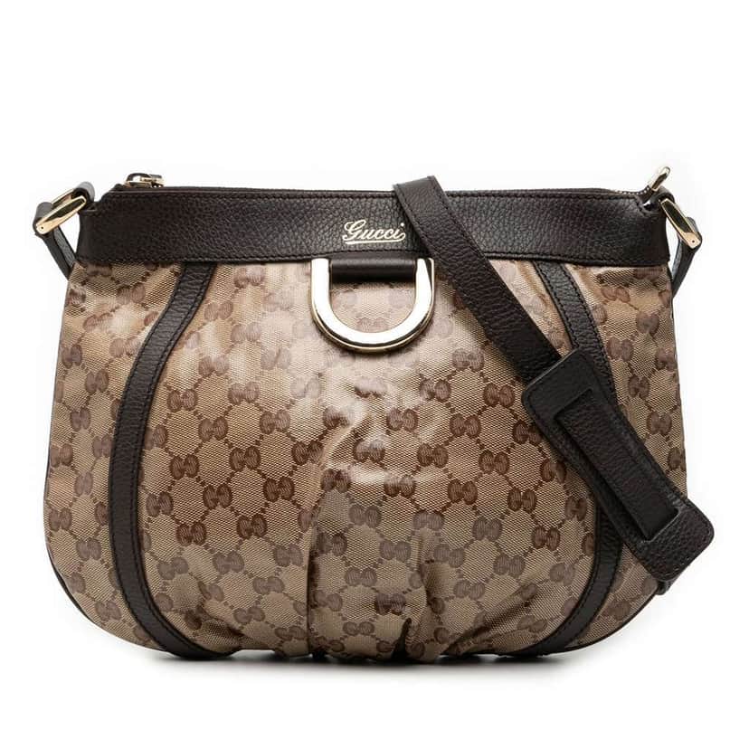 Gucci GG Crystal Abbey D Ring Crossbody Brown Canvas Very good condition - Front View