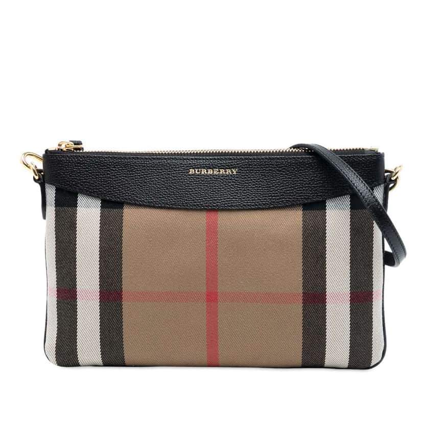 Burberry Mega Check Canvas Derby Peyton Crossbody Brown Canvas Good condition - Front View