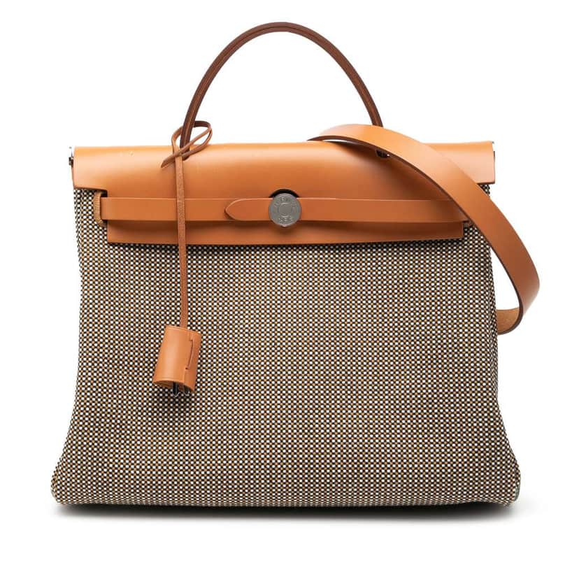 Hermès Toile Criss Viking Vache Hunter Herbag Zip 31 Brown Canvas Good condition - Front View