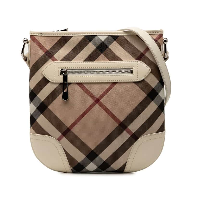 Burberry Supernova Check Coated Canvas Dryden Crossbody Brown Canvas Good condition - Front View