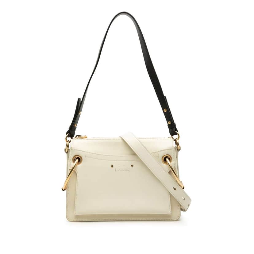 Chloé Small Calfskin Roy Satchel White Leather Good condition - Front View