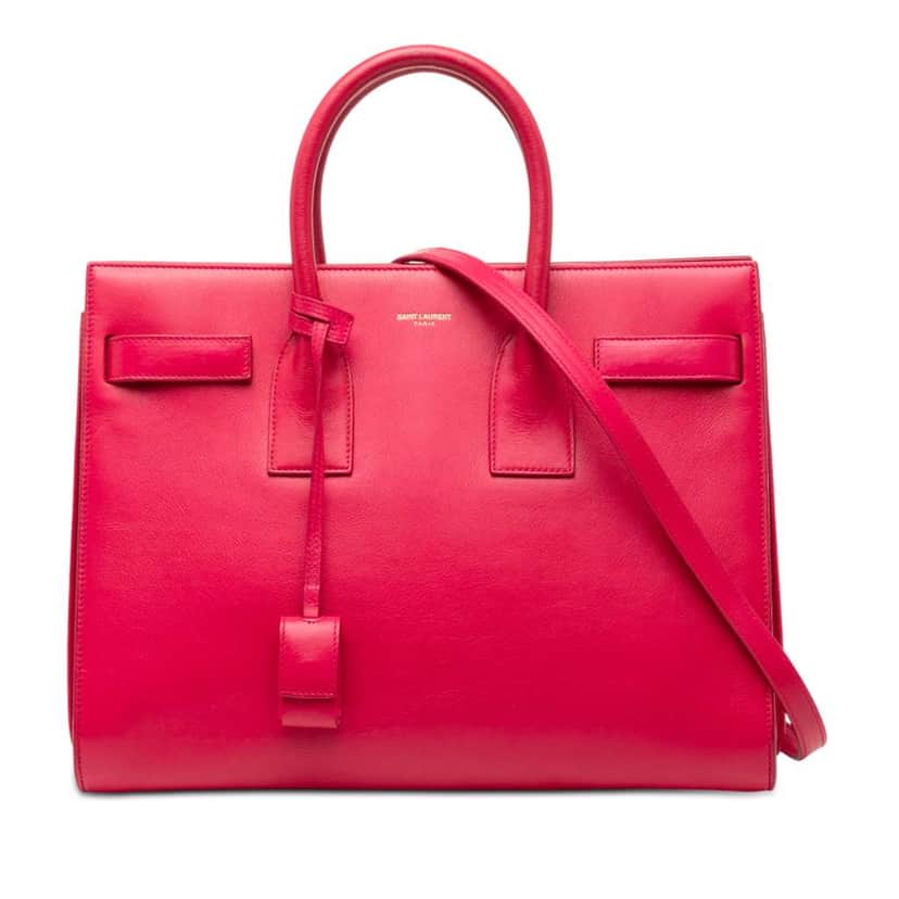 Saint Laurent Small Leather Sac De Jour Satchel Pink Leather Very good condition - Front View