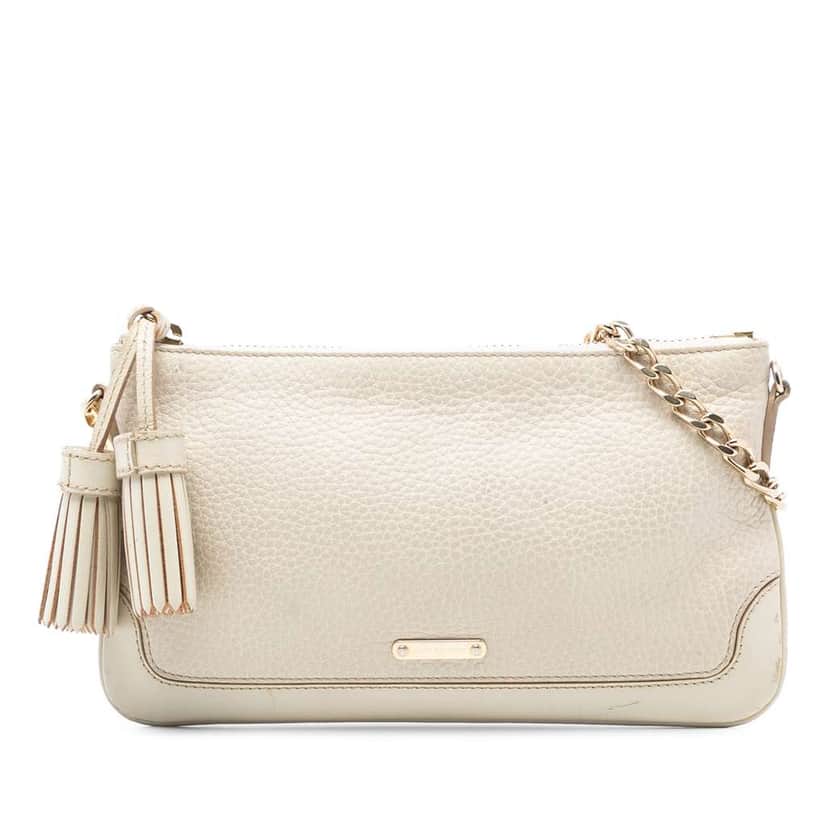 Burberry Leather Tassel Chain Crossbody Brown Leather Very good condition - Front View