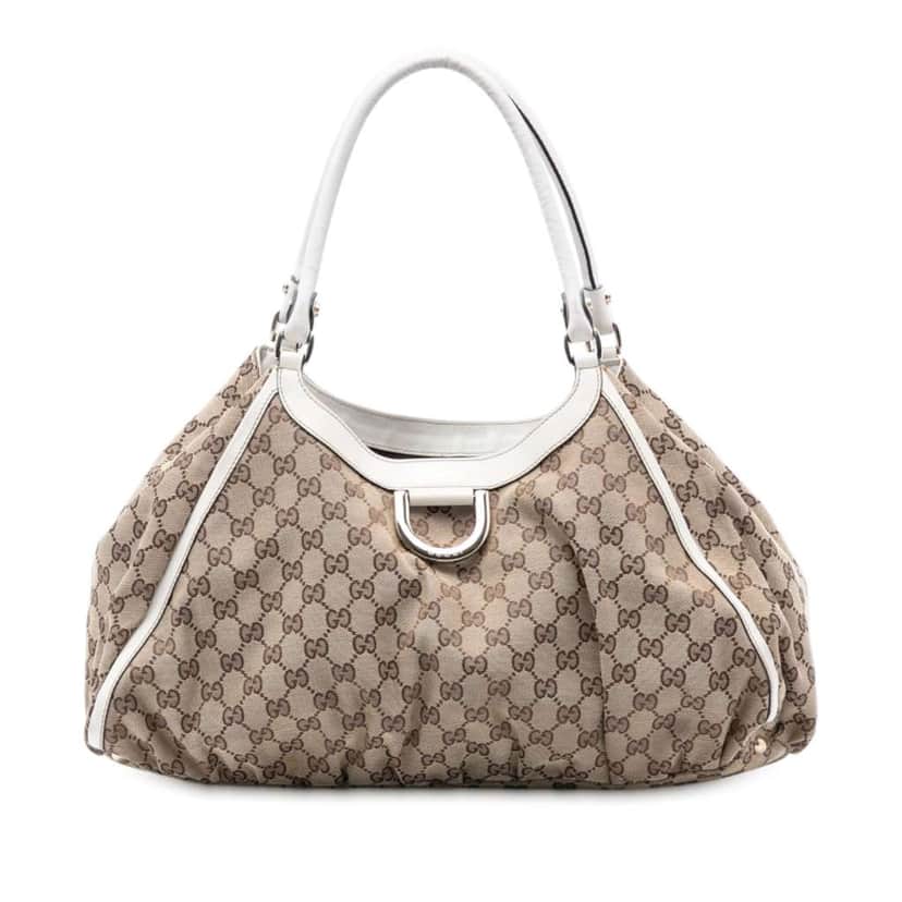 Gucci Large GG Canvas Abbey D Ring Shoulder Bag Brown Canvas Good condition - Front View