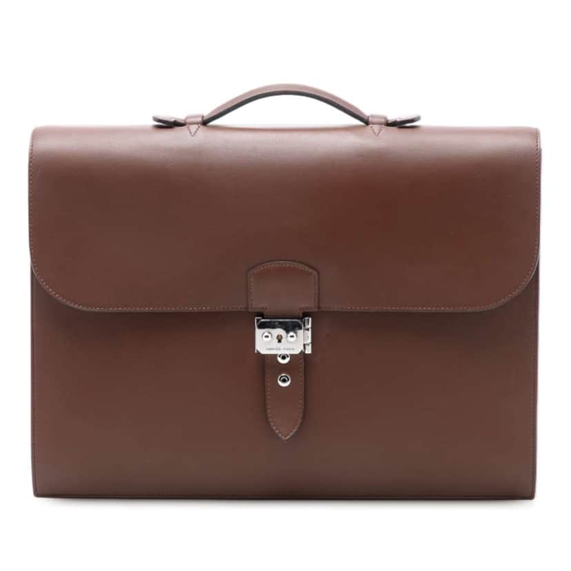 Hermès Evercolor Sac A Depeches 38 Brown Leather Good condition - Front View