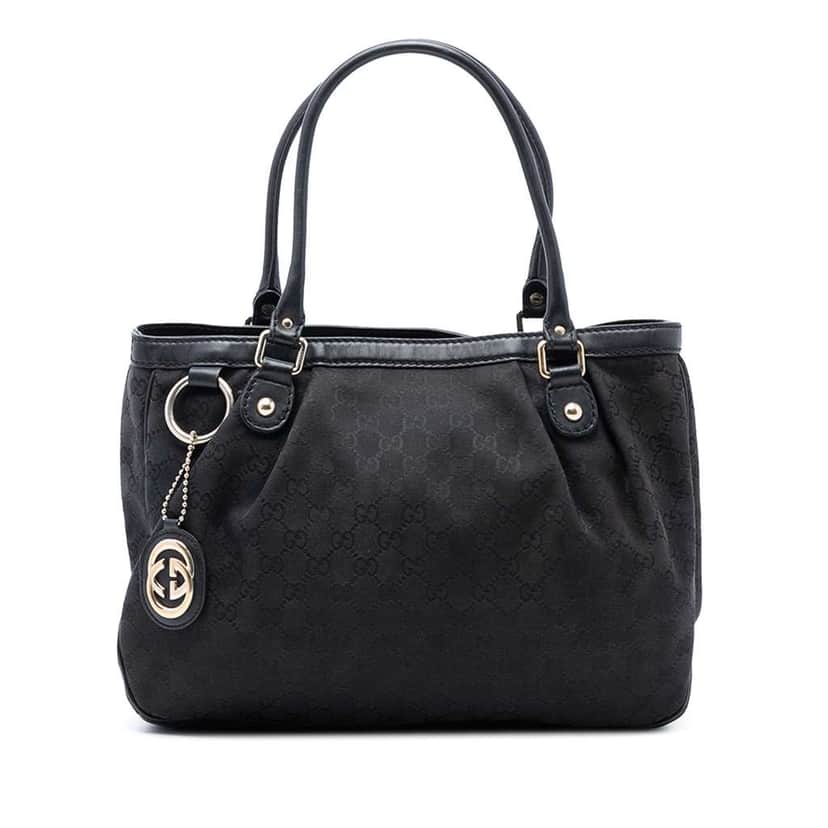Gucci GG Canvas Sukey Tote Black Canvas Good condition - Front View