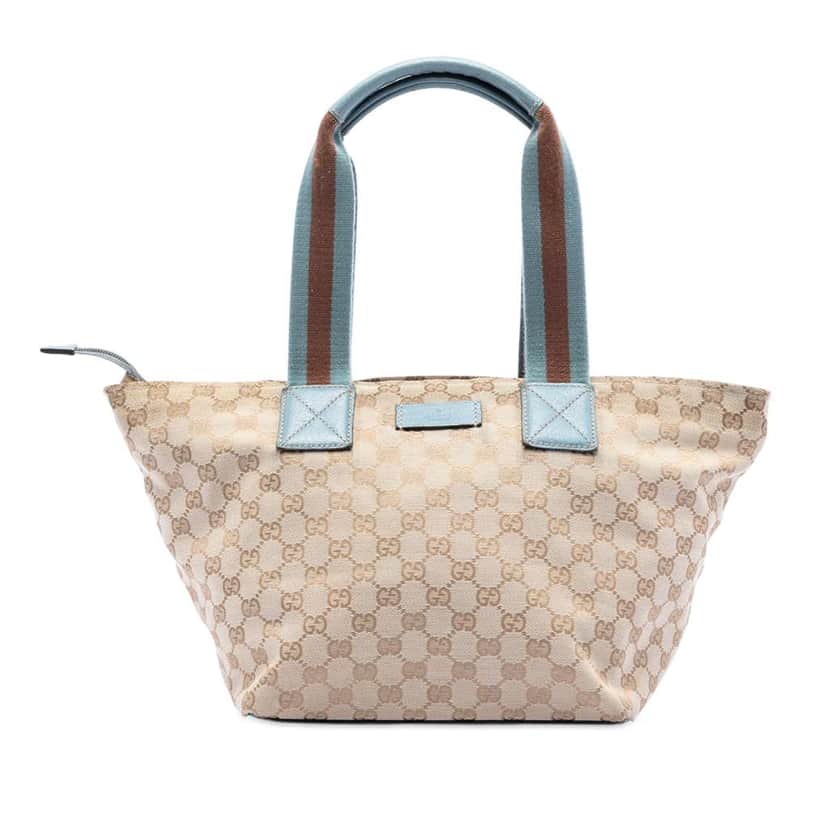 Gucci GG Canvas Web Tote Brown Canvas Very good condition - Front View