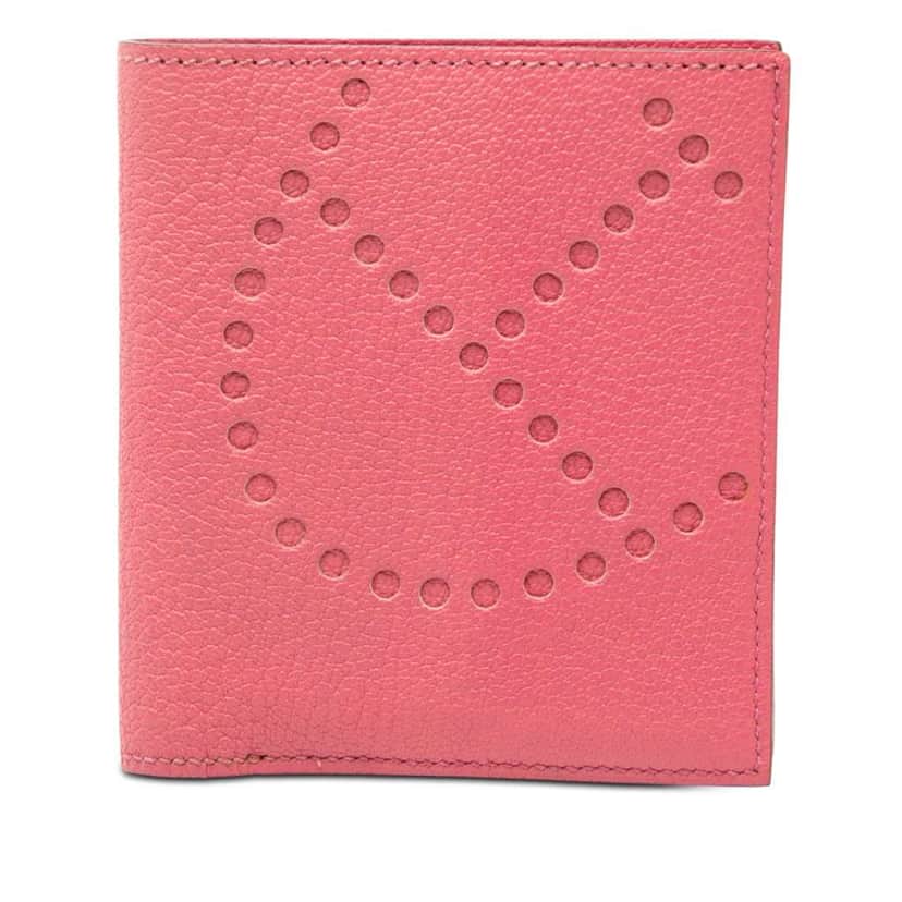Hermès Chevre Mysore Evelyne Small Wallet Pink Leather Very good condition - Front View