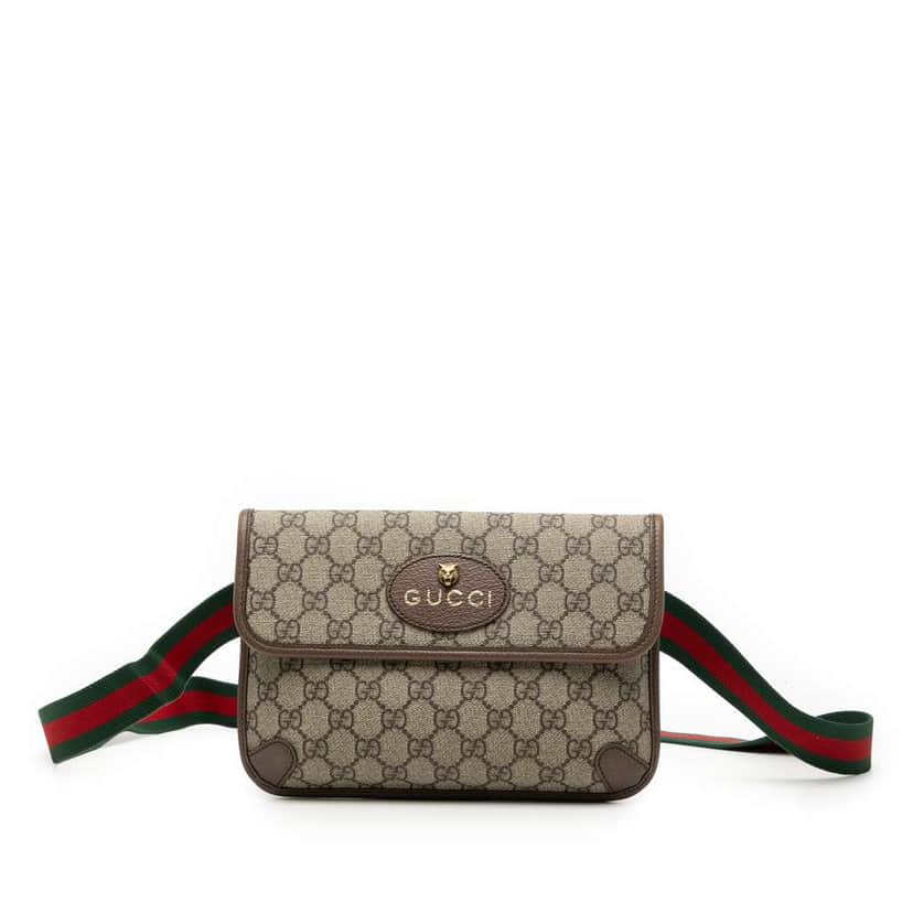 Gucci GG Supreme Web Neo Vintage Belt Bag Brown Canvas Good condition - Front View