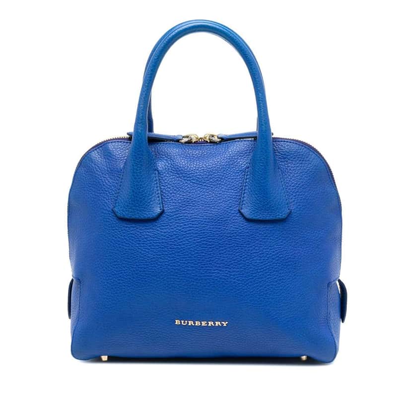 Burberry Small Grained Calfskin Greenwood Satchel Blue Leather Very good condition - Front View