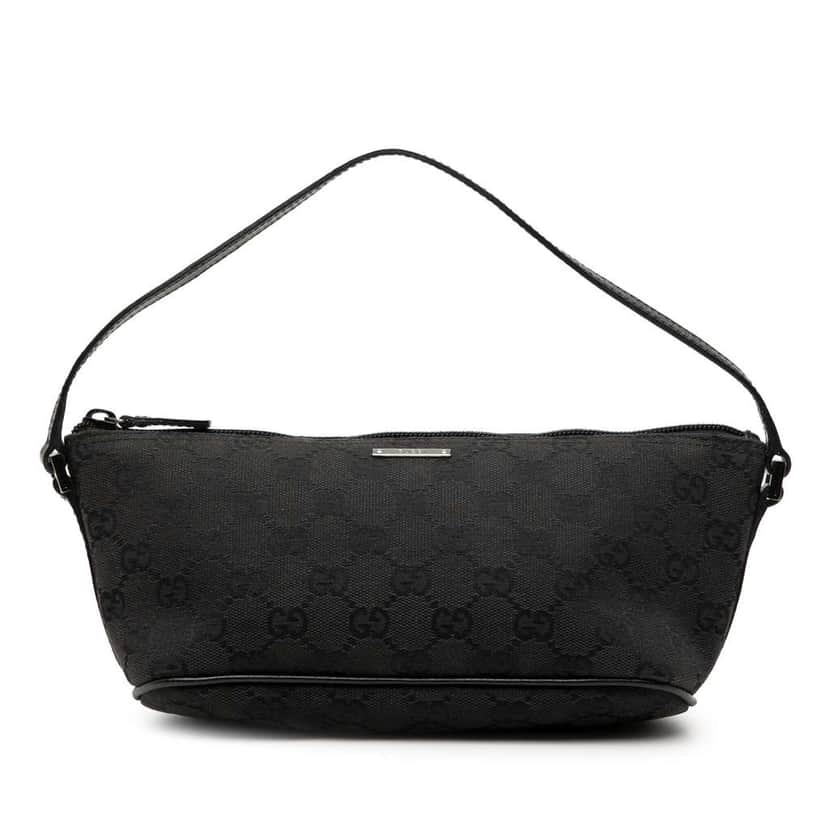 Gucci GG Canvas Boat Black Canvas Good condition - Front View