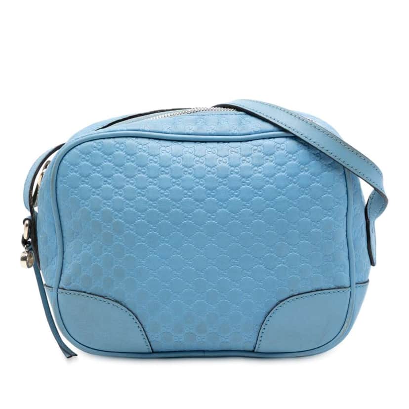Gucci Mini Microguccissima Bree Crossbody Blue Leather Very good condition - Front View
