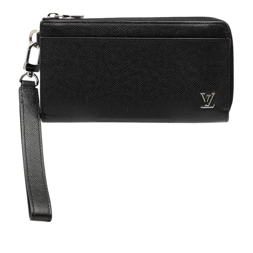 Louis Vuitton Taiga Zippy Dragonne Wallet Black Leather Good condition - Front View