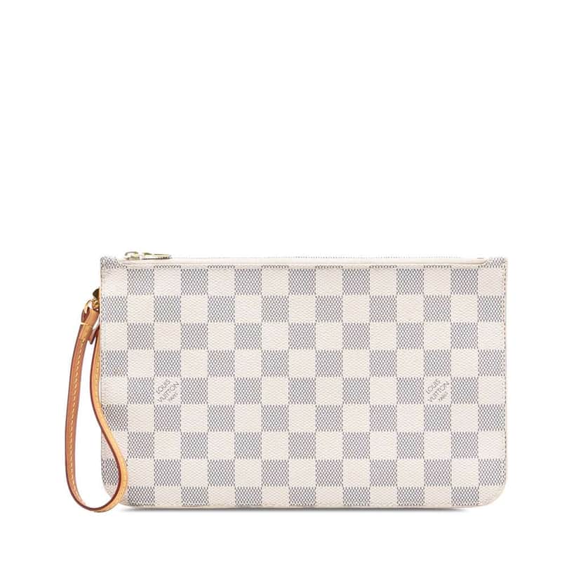 Louis Vuitton Damier Azur Neverfull MM Pouch White Very good condition - Front View