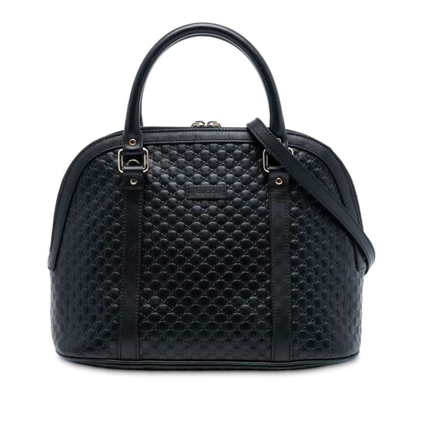 Gucci Medium Microguccissima Dome Satchel Black Leather Good condition - Front View