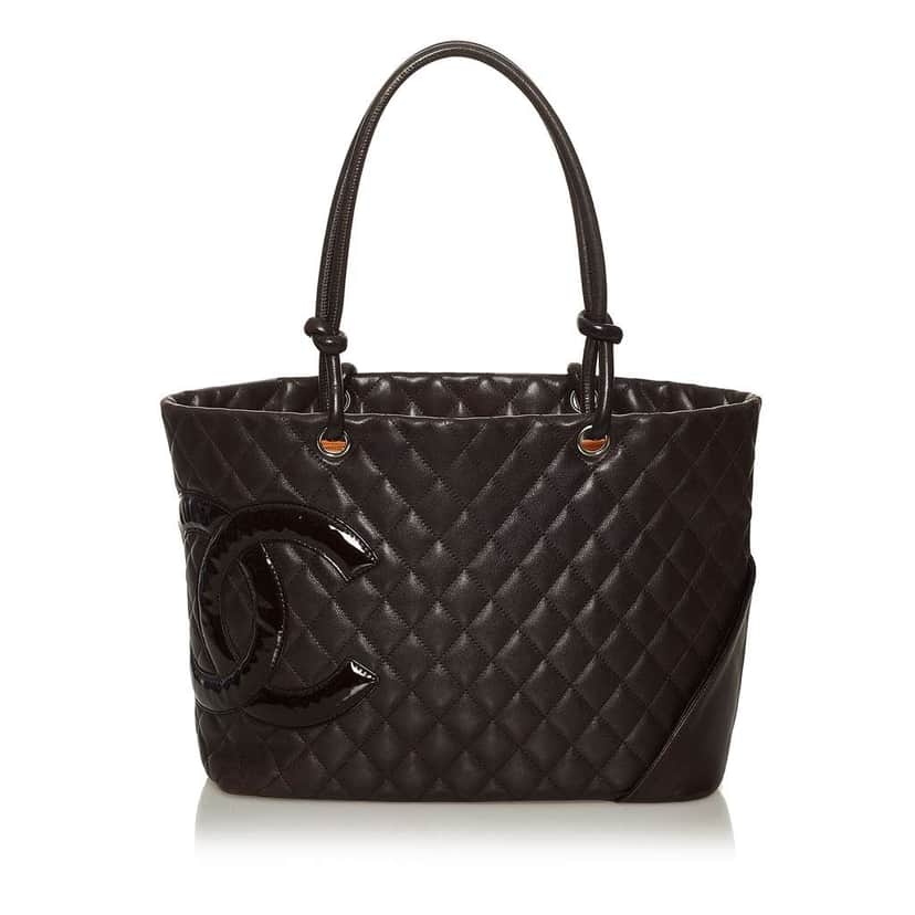 Chanel Cambon Ligne Tote Brown Leather Good condition - Front View