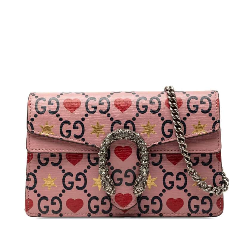 Gucci Mini Textured Leather Valentines Day Dionysus Crossbody Pink Leather Very good condition - Front View