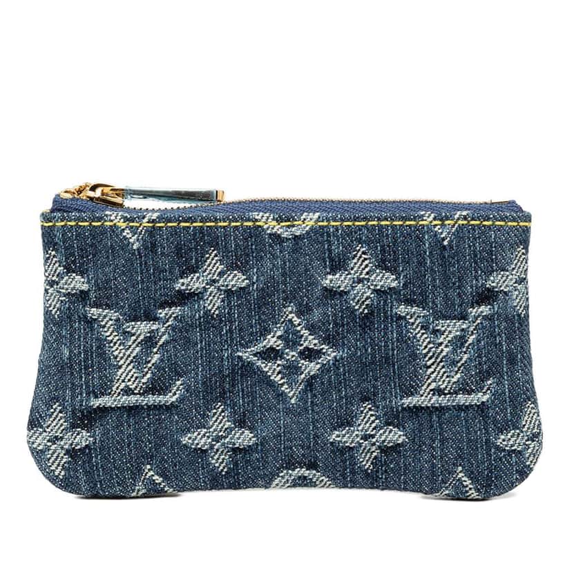 Louis Vuitton Monogram Denim Key Pouch Blue Denim Good condition - Front View