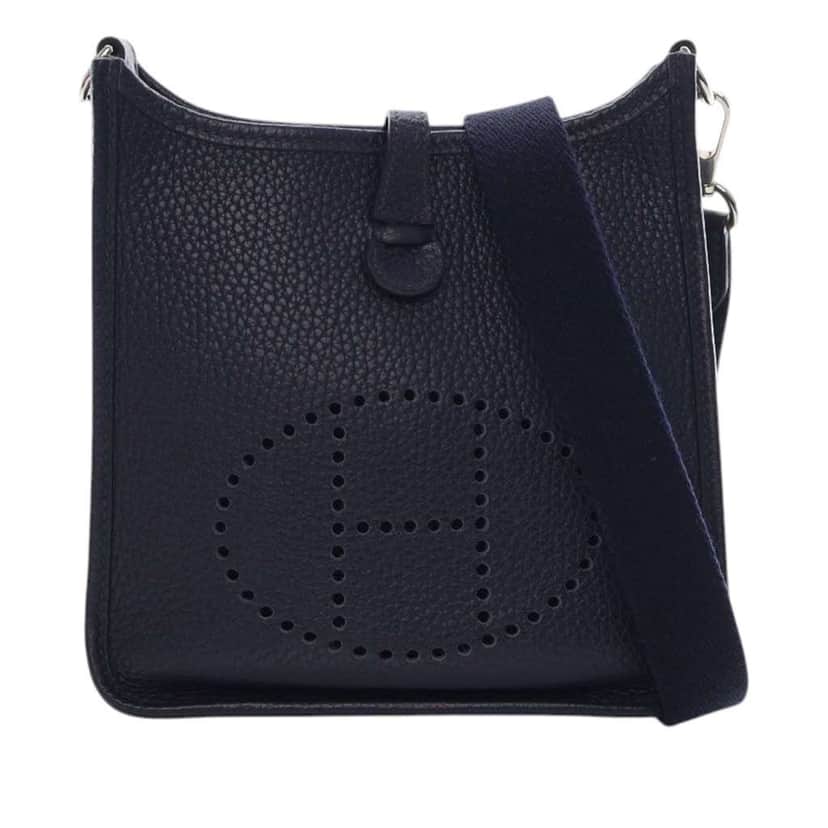 Hermès Togo Evelyne TPM 16 Blue Leather Good condition - Front View