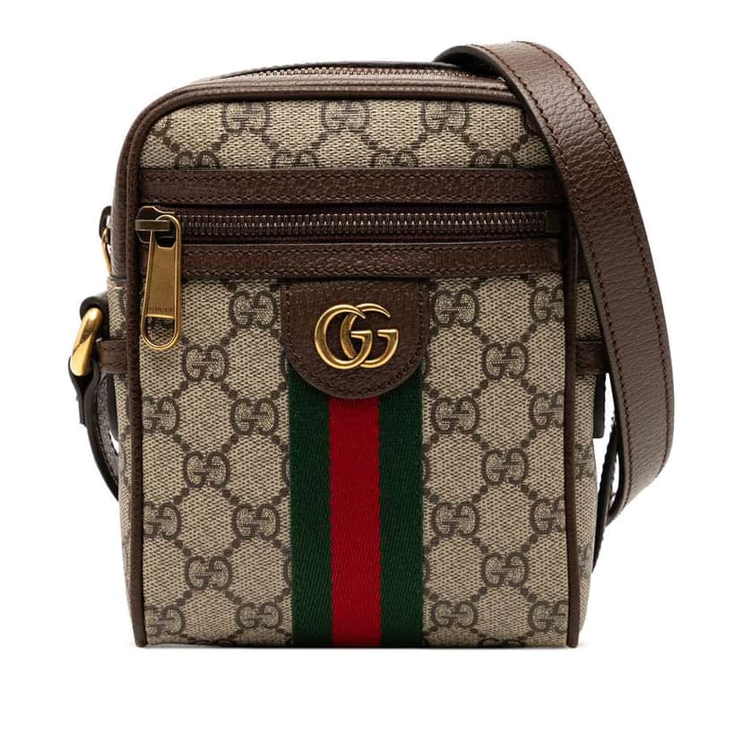 Gucci Mini GG Supreme Ophidia Crossbody Brown Canvas Very good condition - Front View