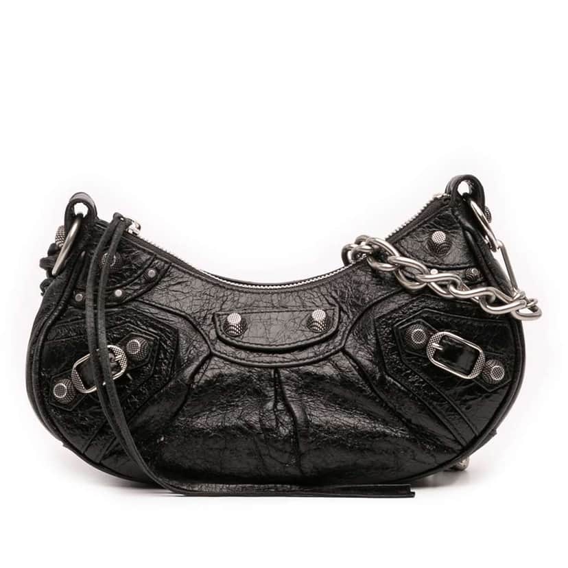 Balenciaga Lambskin Motocross Le Cagole XS Black Leather Good condition - Front View