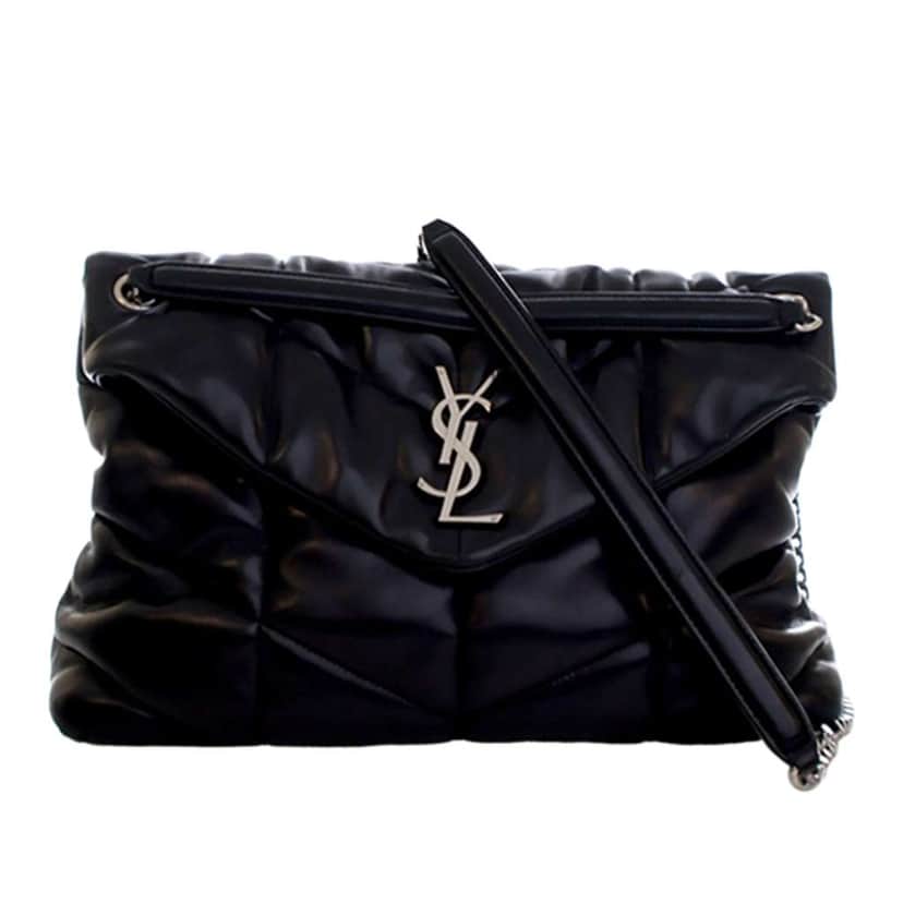 Saint Laurent Medium Nappa LouLou Puffer Shoulder Bag Black Leather Good condition - Front View