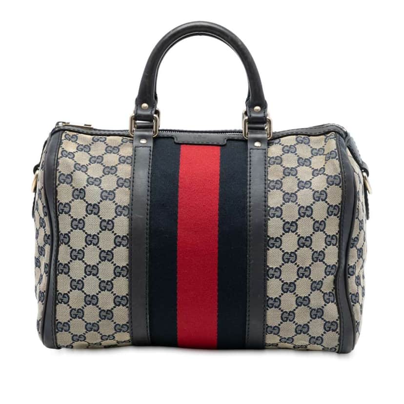 Gucci Medium GG Canvas Web Joy Boston Bag Brown Canvas Very good condition - Front View
