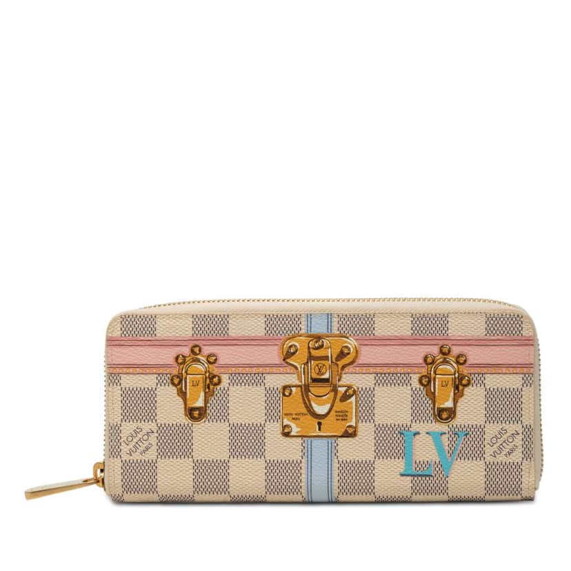 Louis Vuitton Damier Azur Summer Trunks Zippy Long Wallet White Good condition - Front View