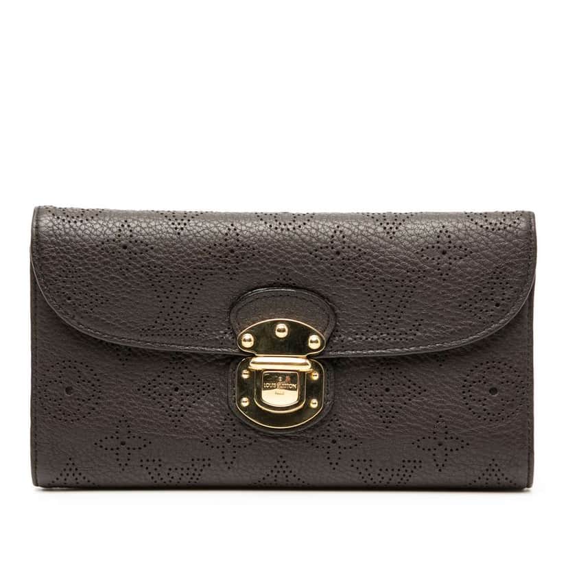 Louis Vuitton Mahina Amelia Wallet Brown Leather Good condition - Front View