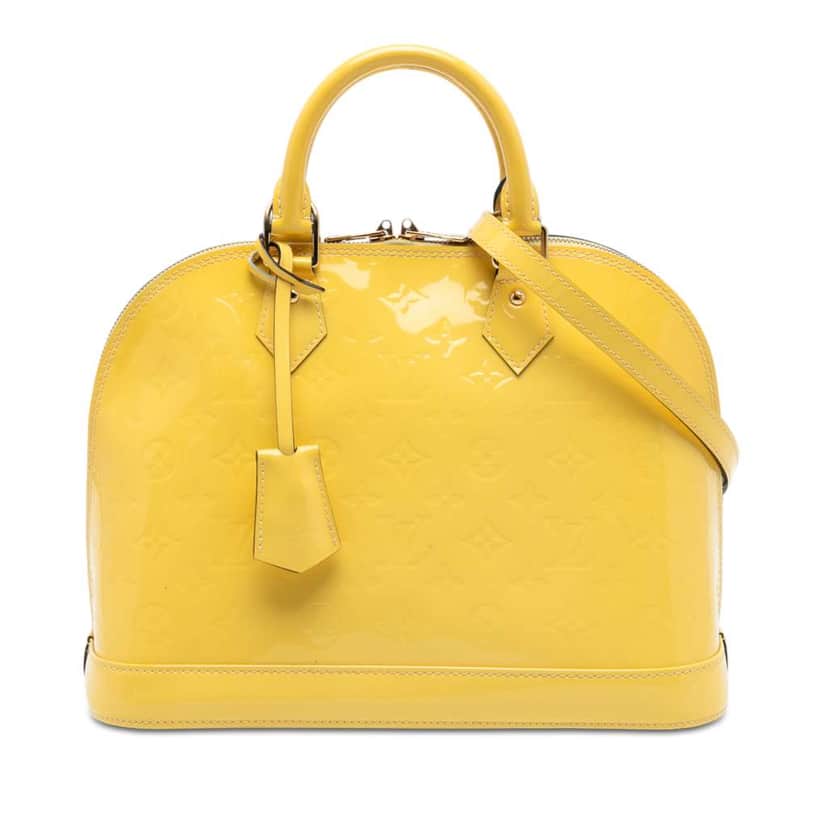 Louis Vuitton Monogram Vernis Alma PM Yellow Leather Good condition - Front View