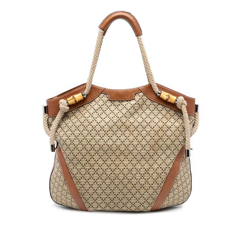 Gucci Diamante Canvas Maui Hobo Bag Brown Canvas Good condition - Front View
