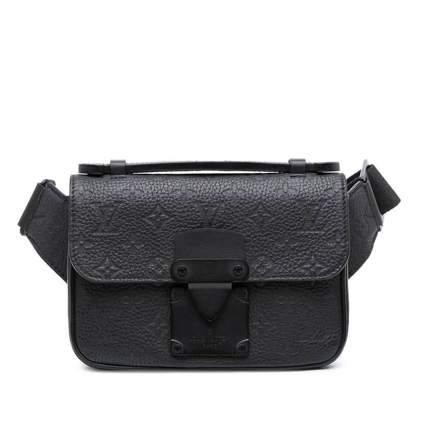 Louis Vuitton Monogram Taurillon S Lock Sling Bag Black Leather Very good condition - Front View