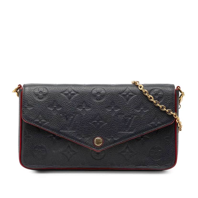 Louis Vuitton Monogram Empreinte Pochette Felicie Blue Leather Very good condition - Front View