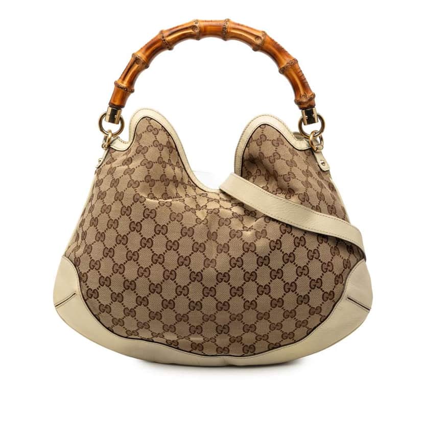 Gucci Medium GG Canvas Peggy Satchel Brown Canvas Very good condition - Front View