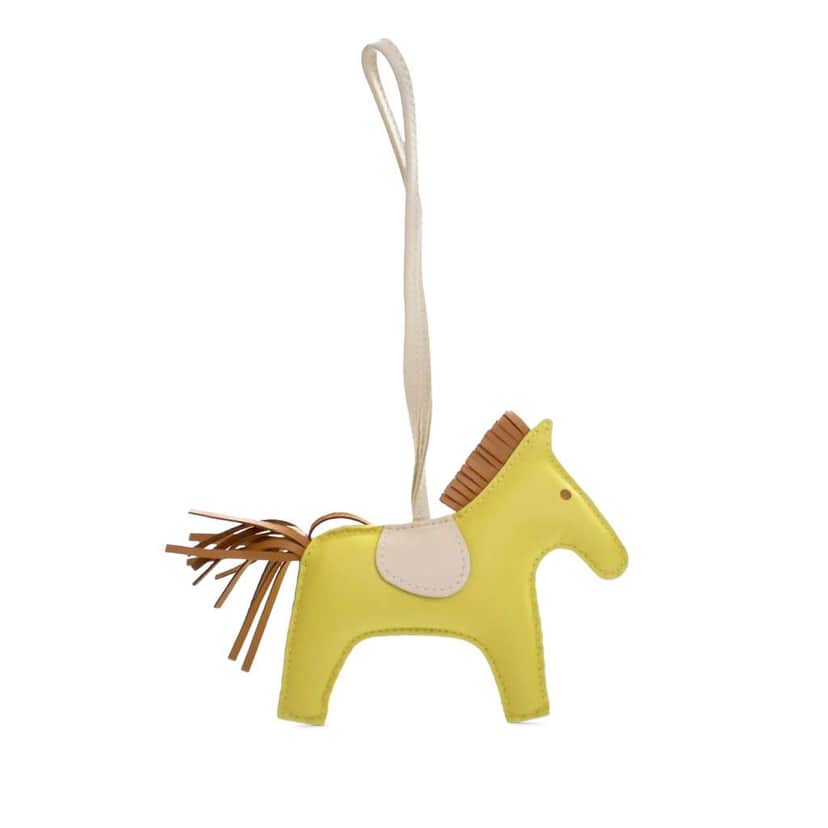 Hermès Milo Lambskin Grigri Rodeo Bag Charm MM Yellow Leather Good condition - Front View