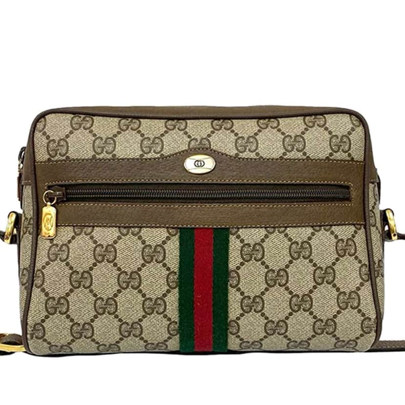 Gucci GG Supreme Web Crossbody Brown Canvas Good condition - Front View