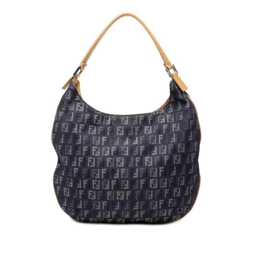 Fendi Zucchino Denim Hobo Bag Blue Denim Very good condition - Front View