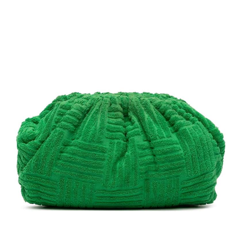 Bottega Veneta Terry Cloth The Pouch Green Cotton Very good condition - Front View