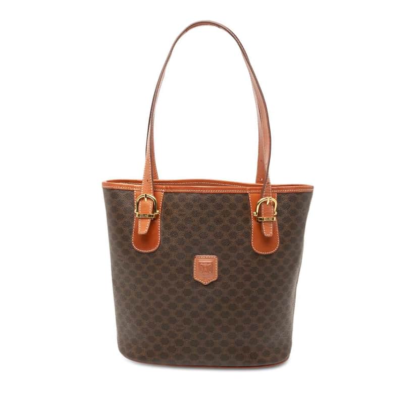 Celine Macadam Coated Canvas Tote Brown Canvas Good condition - Front View