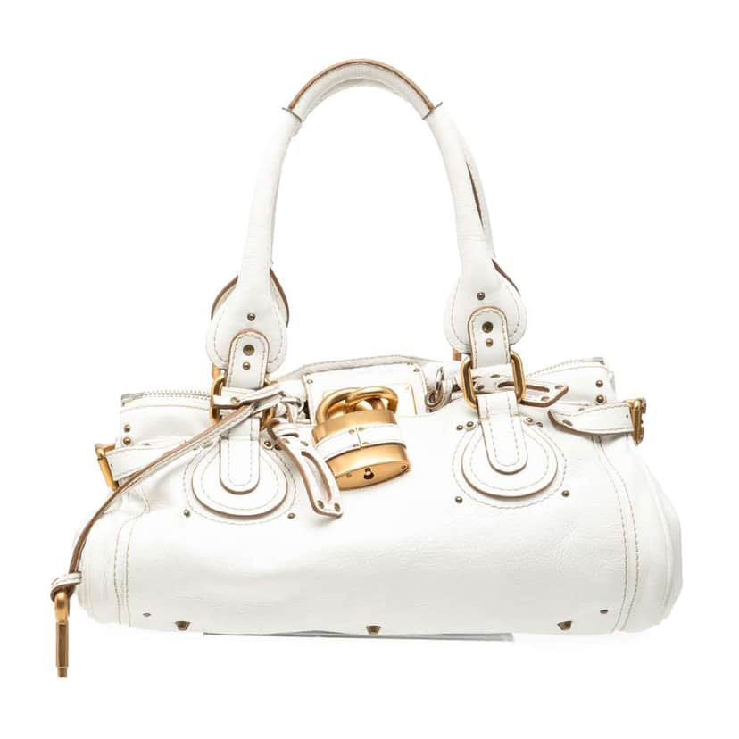 Chloé Leather Paddington Handbag White Leather Good condition - Front View
